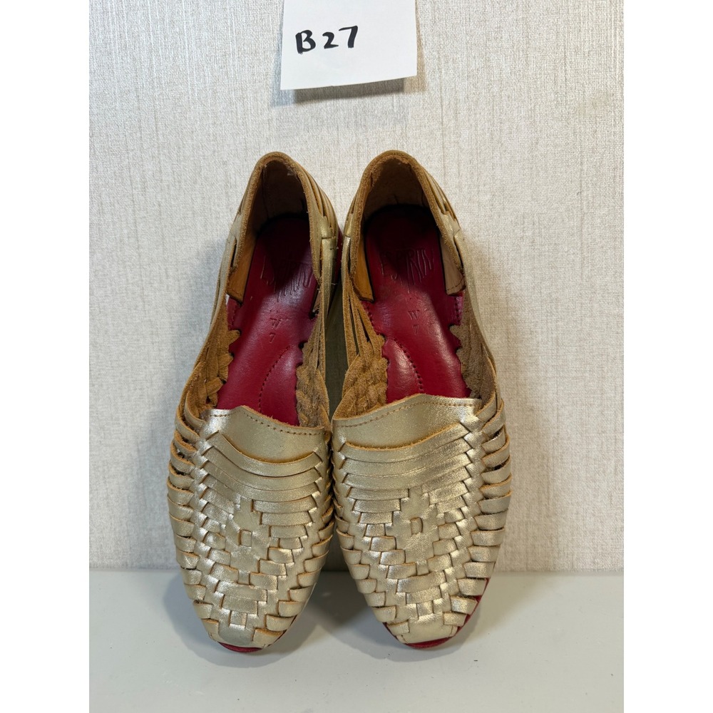 Espiritu Rose Quartz Leather Huarache Sandals 7